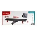 Designerski odpływ liniowy Venisio Slim+ 500 mm, czarny mat