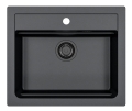 ATROX 30 BLACK EDITION kol. 91 CZARNY zlew Granital 1 kom. z syfonem manualny 3 1/2" - SYFON BLACK