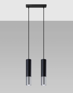 Lampa wisząca LOOPEZ 2 czarny/chrom