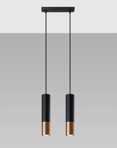 Lampa wisząca LOOPEZ 2 czarny/miedź