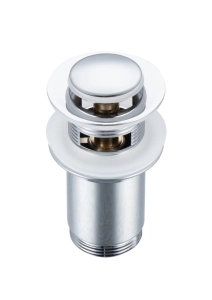 Trwały mosiężny korek klik-klak, z przelewem, chromowany, do umywalek