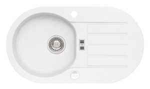 NIAGARA 40 kol. 11 biały (78x43,5) Granital zlew 1kom. z syfonem POP-UP