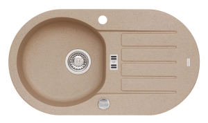 NIAGARA 40 kol. 55 beż (78x43,5) Granital zlew 1kom. z syfonem POP-UP