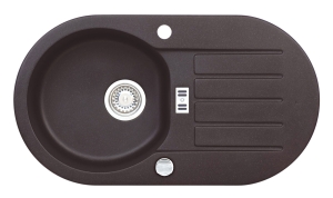 NIAGARA 40 kol. 91 czarny (78x43,5) Granital zlew 1kom. z syfonem POP-UP