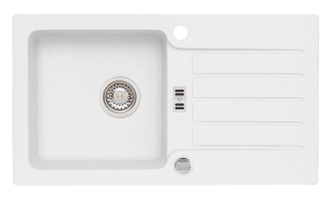 NIAGARA 30 kol. 11 biały (78x43,5) Granital zlew 1kom. z syfonem POP-UP