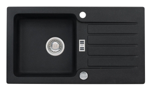 NIAGARA 30 kol. 91 czarny (78x43,5) Granital zlew 1kom. z syfonem POP-UP