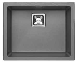 QUADRIX 50 kol. 04 steel (56x46) Zlew Granital+ z syfonem POP-UP