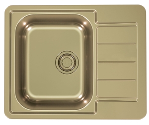 Monarch LINE 110 ZŁOTY 61,5x50 1k zlew wpuszczany z odpływem zatyczkowym fi 114 z syfonem