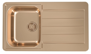 Monarch LINE 20 Brąz 86x50 zlew wpuszczany zodpływem zatyczkowym fi 114 z syfonem