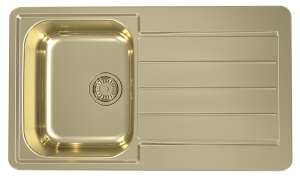 Monarch LINE 20 ZŁOTY 86x50 zlew wpuszczany zodpływem zatyczkowym fi 114 z syfonem