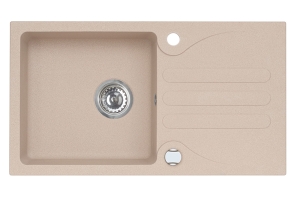 GALAPAGOS kol. 55 beż (780x435) zlew Granital z syfonem POP UP