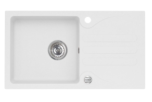 GALAPAGOS kol. 11 biały (780x435) zlew Granital z syfonem POP UP