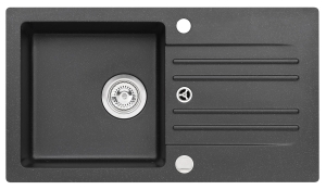 FOXTROT 130 kol.91 czarny (75x42) zlew Granital1kom z syfonem POP-UP