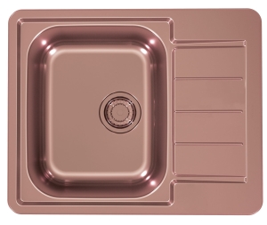 Monarch LINE 110 MIEDŹ 61,5x50 1k zlew wpuszczany z odpływem zatyczkowym fi 114 z syfonem