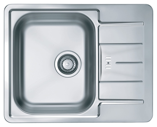 LINE 60 SAT Standard 61,5x50 1K zlew wpuszczany z odpływem zatyczkowym fi114 z syfonem