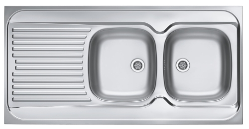 CLASSIC 100 P LEN 120x60 2K zlew nakładany z ociekaczem + syfon