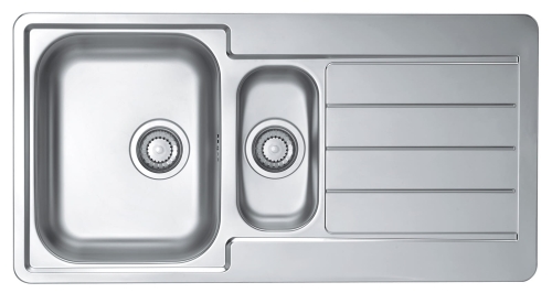 LINE 10 SAT Standard 98x50 1 1/2K zlew wpuszczany z odpływem zatyczkowym fi114 z syfonem