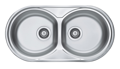 FORM 50 SAT 83,2x43,7 2K zlew wpuszczany + odpływ zatyczkowy z syfonem