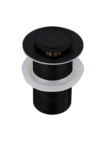 Czarny korek klik-klak bez przelewu, mosiężny, do umywalek