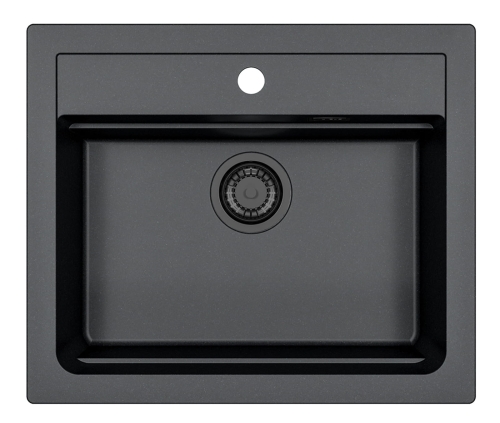 ATROX 30 BLACK EDITION kol. 91 CZARNY zlew Granital 1 kom. z syfonem manualny 3 1/2" - SYFON BLACK