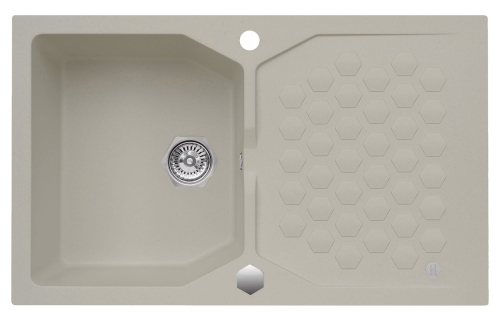 SENSUAL 30 kol. 02 pebble (85x52) zlew Granital+ 1kom. z syfonem POP-UP