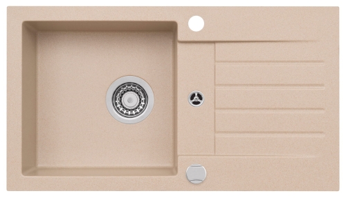 AMARO 130 Zlewozmywak granital kolor beż 55, z syfonem POP-UP