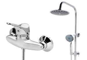 9007 - zestaw deszczownica + bateria prysznicowa natryskowa chrom