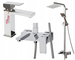 ELITE deszczownica bateria wannowa + bateria umywalkowa chrom