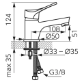 Bateria umywalkowa chrom Petite Ferro