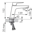 Bateria umywalkowa chrom Lippi Eco Ferro