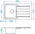 LINE MAXIM 20 SAT FS 865 x505 zlew wpuszczany z syfonem pop up