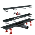 Designerski odpływ liniowy Venisio Slim+ 500 mm, czarny mat