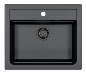 ATROX 30 BLACK EDITION kol. 91 CZARNY zlew Granital 1 kom. z syfonem manualny 3 1/2" - SYFON BLACK