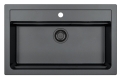 ATROX 40 BLACK EDITION kol. 91 CZARNY zlew Granital (790 x 500) 1 kom. z syfonem manualny 3 1/2" - SYFON BLACK