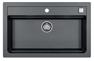 ATROX 40 kol. 91 CZARNY zlew Granital (790 x 500) 1 kom. z syfonem POP-UP 3 1/2"