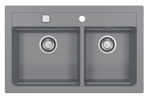 ATROX 50 kol. 81 Beton zlew Granital 2 kom. z syfonem POP-UP 3 1/2"