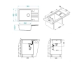 Intermezzo 130 beton 81 (78x48) z syfonem manualnym