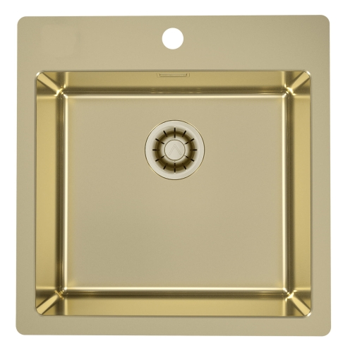 Monarch PURE 30 ZŁOTO QC zlewozmywak stalowy 515x525mm Odpływ Quick Close