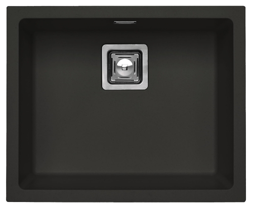 QUADRIX 50 kol. deep black (56x46) Zlew Granital+ z syfonem POP-UP