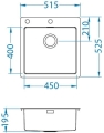 Monarch PURE 30 BRĄZ QC zlewozmywak stalowy 515 x525mm Odpływ Quick Close
