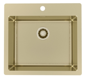Monarch PURE 70 ZŁOTO QC zlewozmywak stalowy 565x525mm Odpływ Quick Close