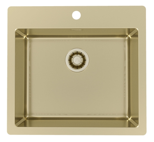 Monarch PURE 70 ZŁOTO QC zlewozmywak stalowy 565x525mm Odpływ Quick Close