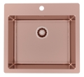 Monarch PURE 70 MIEDŹ QC zlewozmywak stalowy 565x525mm Odpływ Quick Close