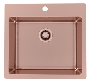 Monarch PURE 70 MIEDŹ QC zlewozmywak stalowy 565x525mm Odpływ Quick Close