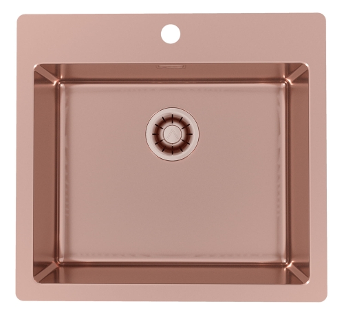 Monarch PURE 70 MIEDŹ QC zlewozmywak stalowy 565x525mm Odpływ Quick Close