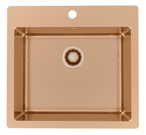 Monarch PURE 70 BRĄZ QC zlewozmywak stalowy 565x525mm Odpływ Quick Close