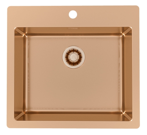 Monarch PURE 70 BRĄZ QC zlewozmywak stalowy 565x525mm Odpływ Quick Close