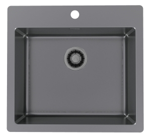 Monarch PURE 70 ANTRACYT QC zlewozmywak stalowy 565x525mm Odpływ Quick Close