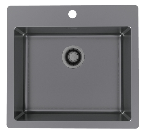 Monarch PURE 70 ANTRACYT QC zlewozmywak stalowy 565x525mm Odpływ Quick Close