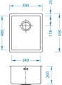 Monarch QUADRIX 20 MIEDŹ zlewozmywak stalowy 390x450mm